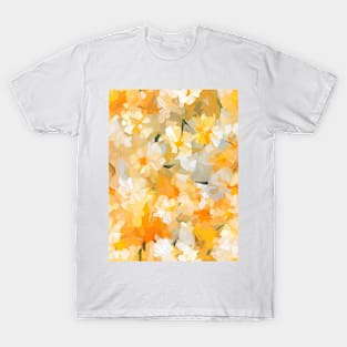 Beautiful pattern of white and yellow autumn leaves T-Shirt